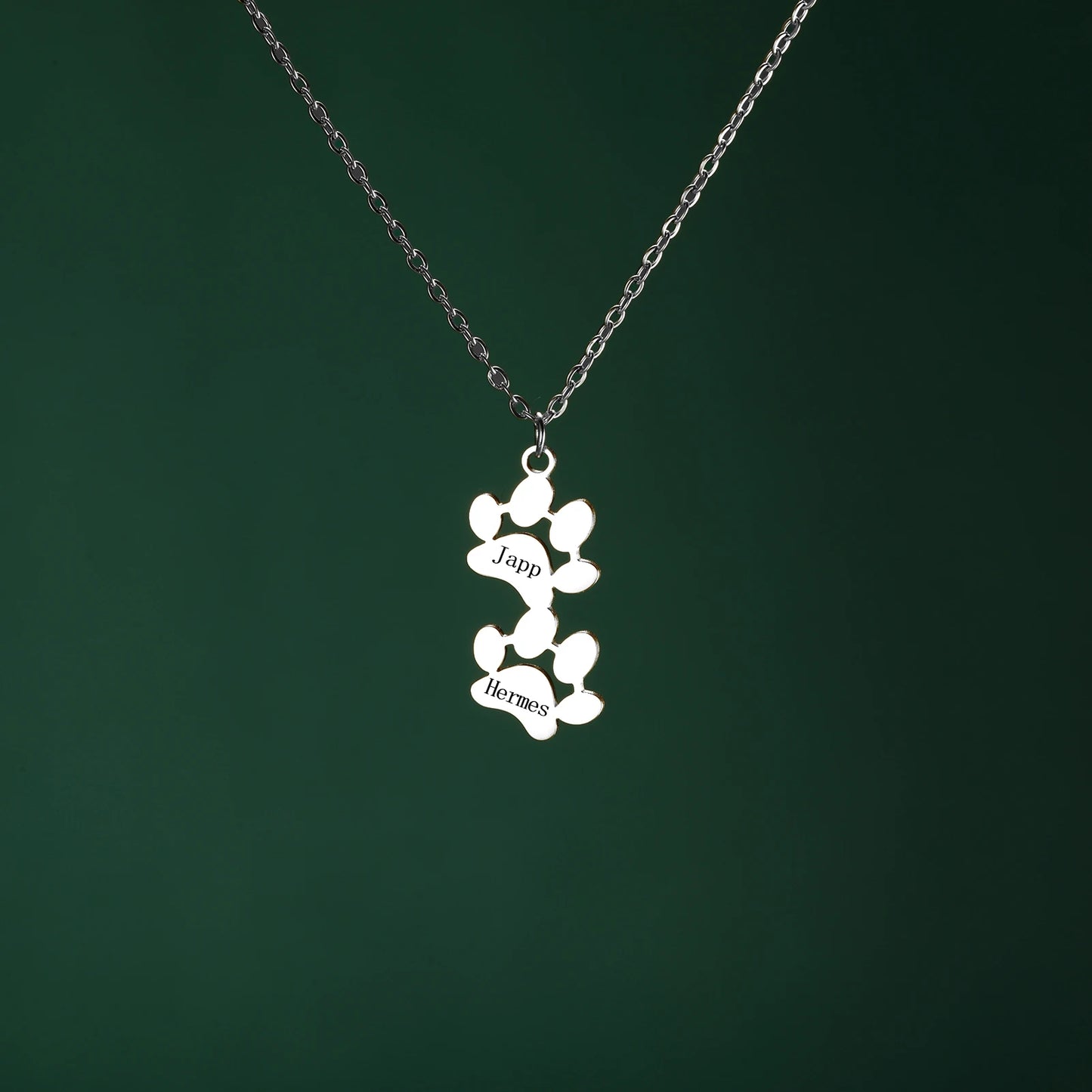 Multiple Paw Charms Necklace