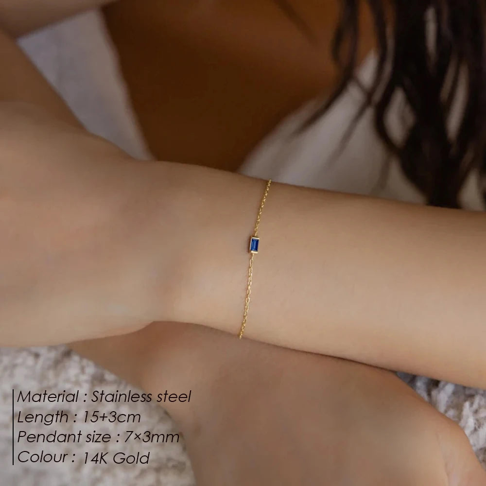 Square Birthstone Bracelet