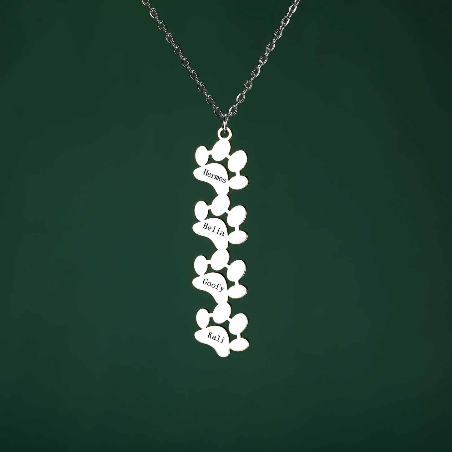 Multiple Paw Charms Necklace