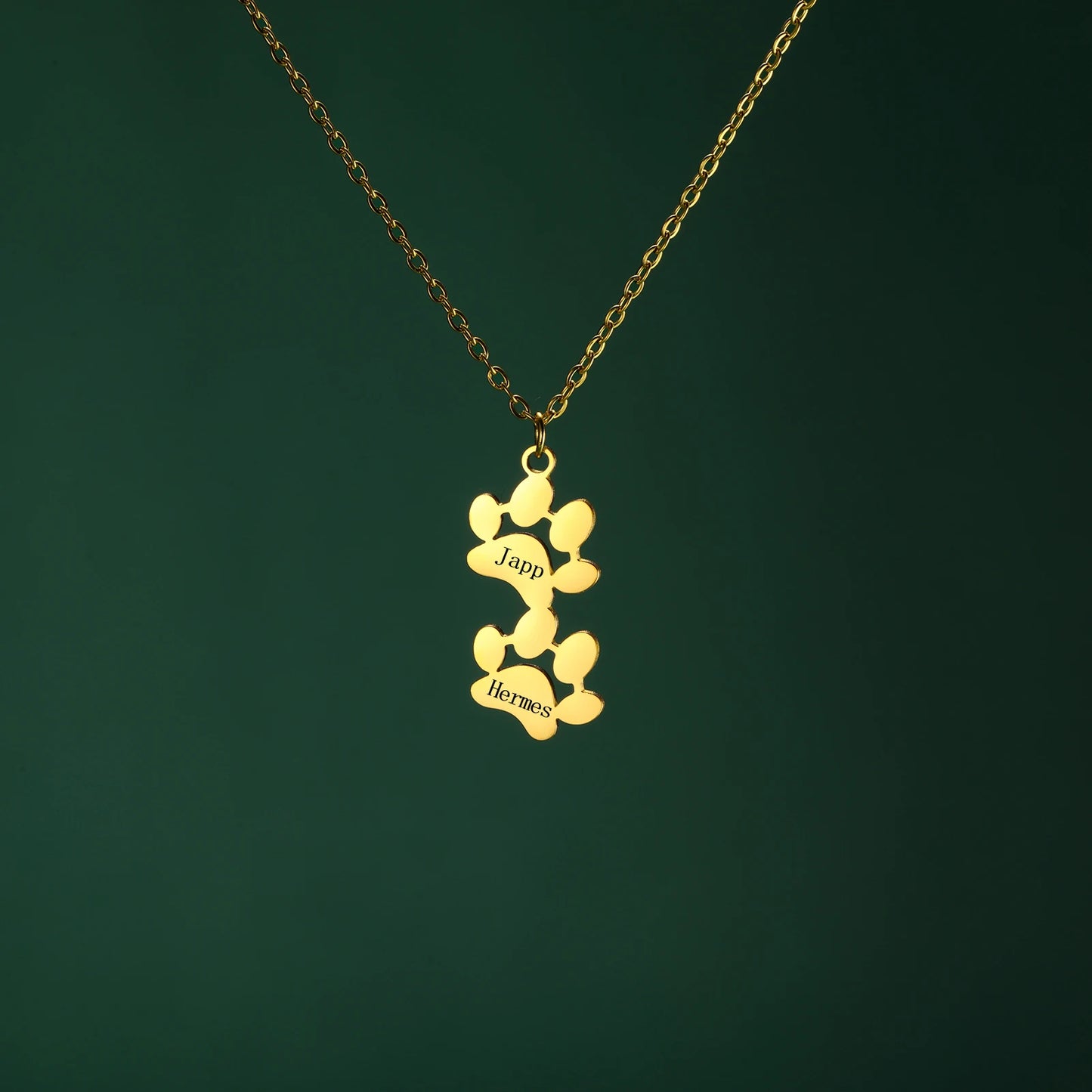 Multiple Paw Charms Necklace