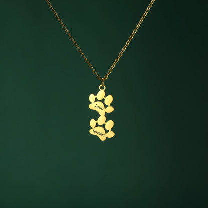 Multiple Paw Charms Necklace