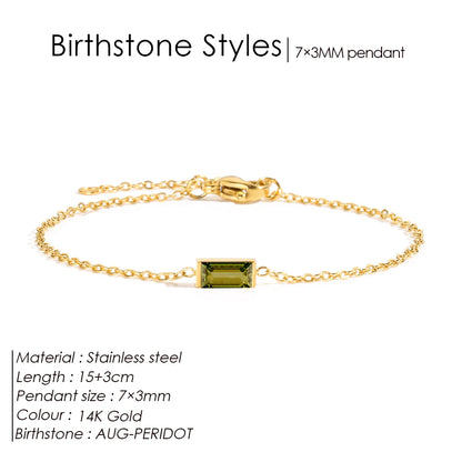 Square Birthstone Bracelet