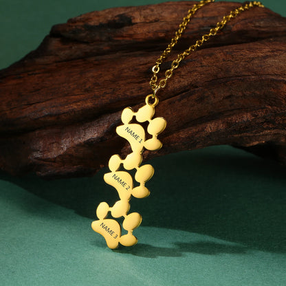 Multiple Paw Charms Necklace