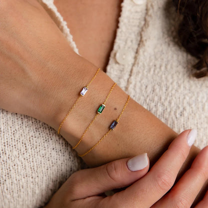 Square Birthstone Bracelet