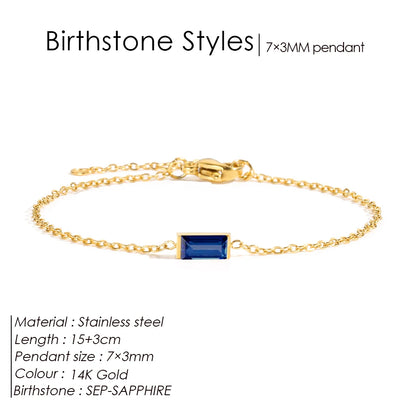 Square Birthstone Bracelet