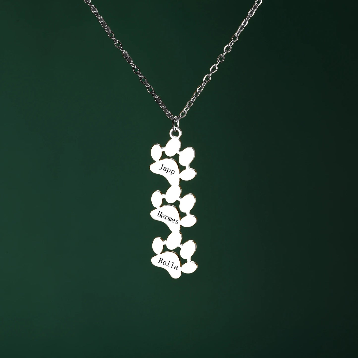 Multiple Paw Charms Necklace