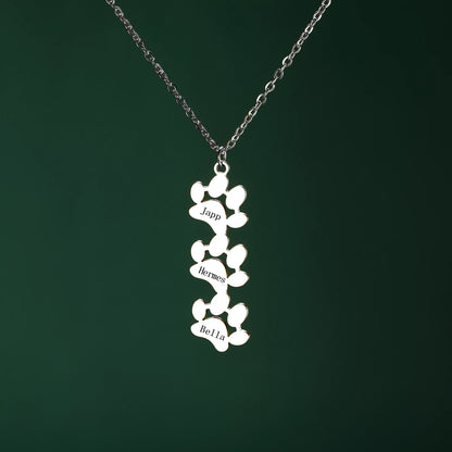 Multiple Paw Charms Necklace