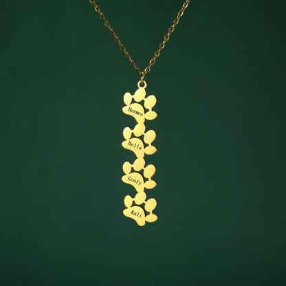 Multiple Paw Charms Necklace