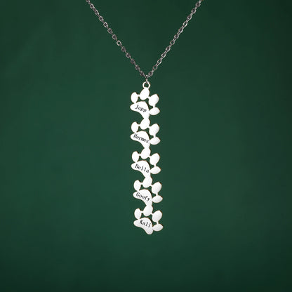 Multiple Paw Charms Necklace