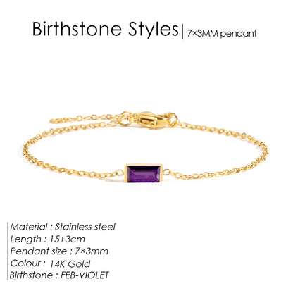 Square Birthstone Bracelet