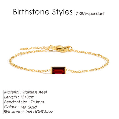 Square Birthstone Bracelet