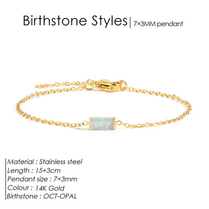 Square Birthstone Bracelet